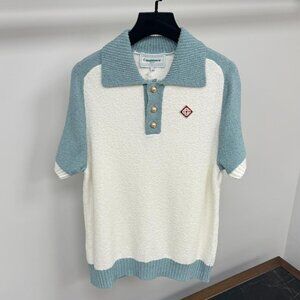 Casablanca Men Raglan Boucle Polo Shirt Set Medium Size